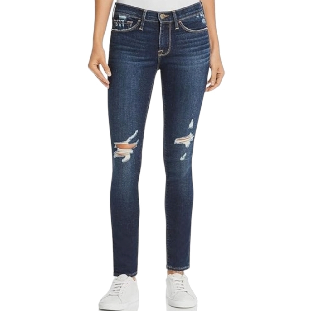 Frame Distressed Le Skinny de Jeanne Blue Jeans - Size 28